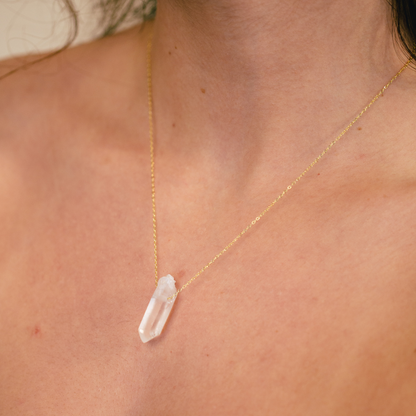 Raw crystal necklace